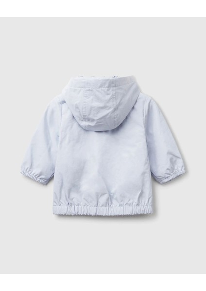 Erkek Çocuk Mavi Fermuarlı ve Kapüşonlu Yağmurluk modelleri
