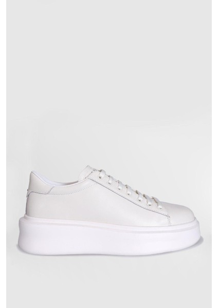Gage Beyaz Hakiki Deri Erkek Sneaker Ayakkabı 111230205-V4