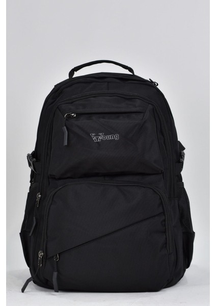 Unisex Çok Gözlü Günlük Seyahat Okul Sırt Çantası Siyah 51538