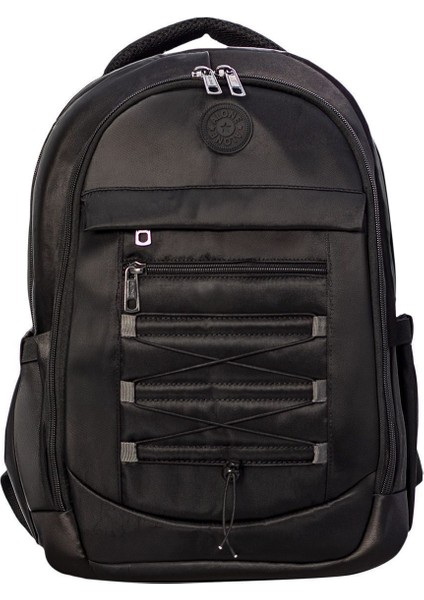 Siyah Okul Sırt Çantası | 7509 Siyah Su Geçirmez Kumaş Unisex Çanta