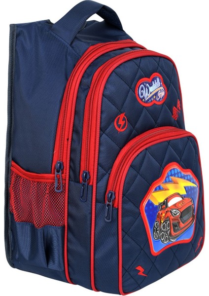 Lacivert Emboss Araba Desenli Ortapedik Ilk Okul Çantası, Beslenme Çantalı modelleri
