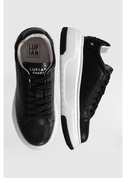 Adel Siyah Deri Kadın Sneaker Ayakkabı 121230017 V2