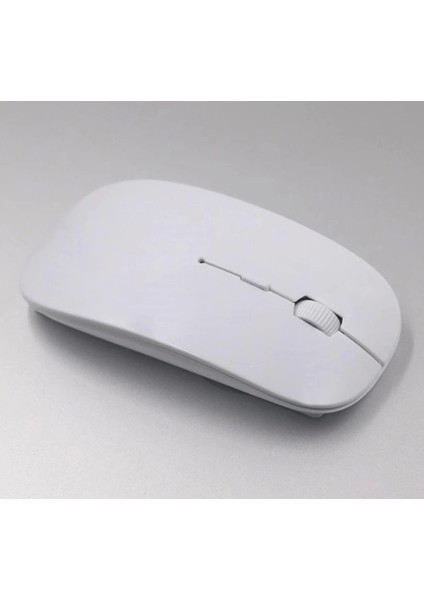 Ultra Ince USB Bilgisayar Pc Dizüstü Masaüstü Kablosuz Mouse (Beyaz)