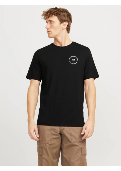 Jjsımon Logolu Erkek Siyah Tshirt 12269280 V2