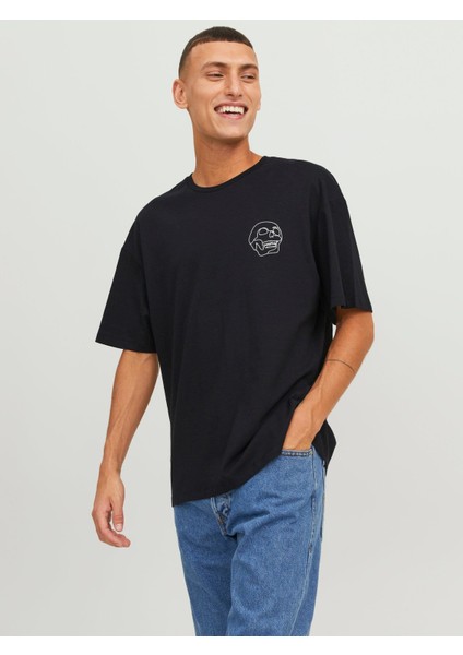 Jorlamın Skull Logo Sırt Baskılı Black Erkek Tshirt 12272692 V1
