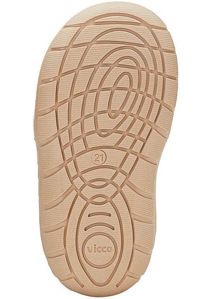 959.P19K.446-15 Color Cırtlı Bej Bebek Kreş Ilk Adım Panduf Ayakkabı V2 fırsatları