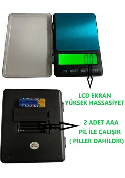 MH-999 Pratik Dijital Hassas Mutfak Terazisi Hassas Tartı 600 G /0.01 Gr. Hassasiyet
