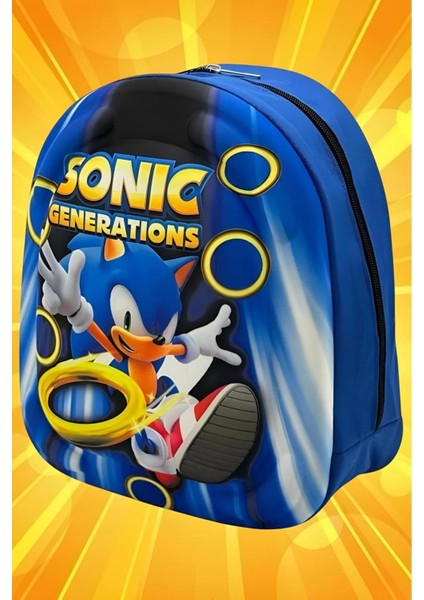 Anaokulu Çocuk Sırt Çantası Kirpi Sonic Karakter 3-6 Yaş 5d Kabartmalı Eva Kumaş Okul Çantası fiyatları