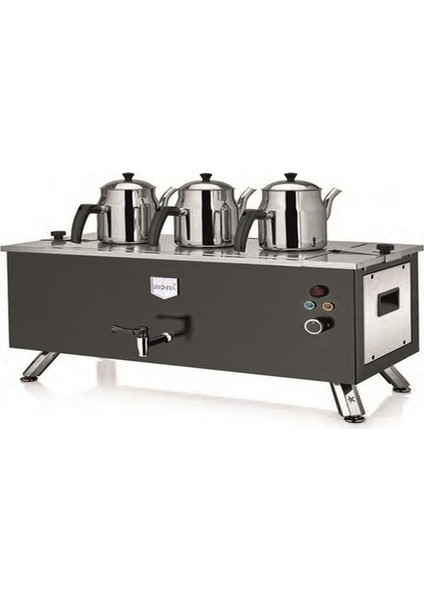 Çift Cidar 3 Demlikli Elektrikli - Gri