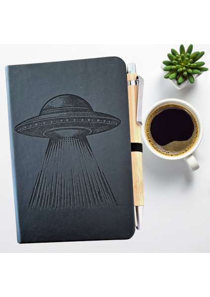 Ufo Temalı Defter-Bambu Kalem Seti