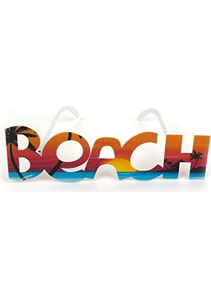 Beach Yazılı Parti Gözlüğü Yaza Merhaba Hawaii Show Gözlüğü 19 x 6 cm