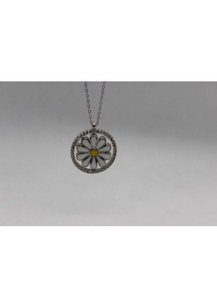 925 Ayar Gümüş Hareketli Papatya Kolye