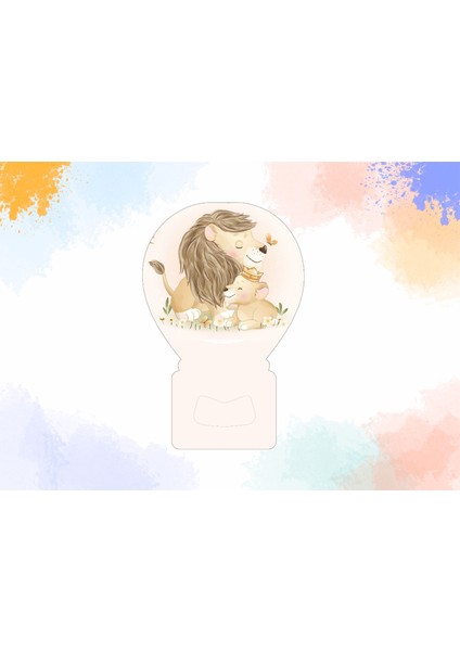 Doğum Günü & Hoşgeldin Bebek Iki Aslan Mıknatıslı Balon Magnet