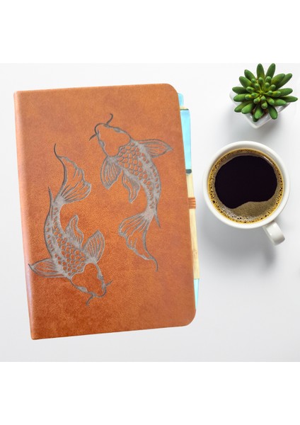 Koi Temalı Defter-Bambu Kalem Seti