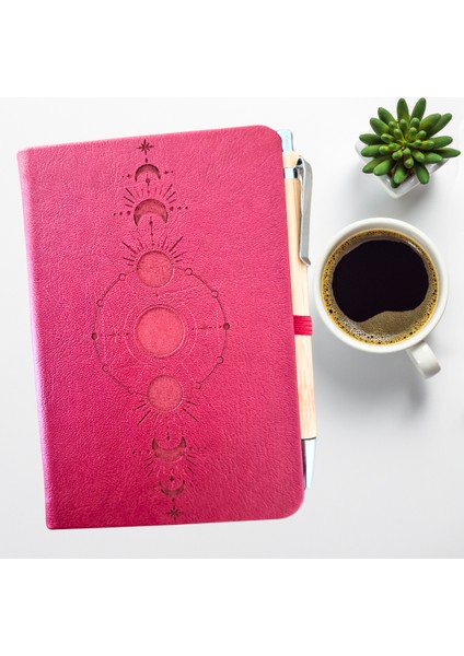 Ay Döngüleri Temalı Defter-Bambu Kalem Seti