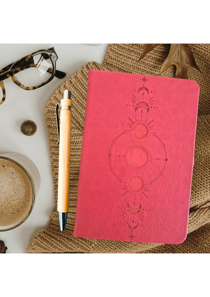 Ay Döngüleri Temalı Defter-Bambu Kalem Seti