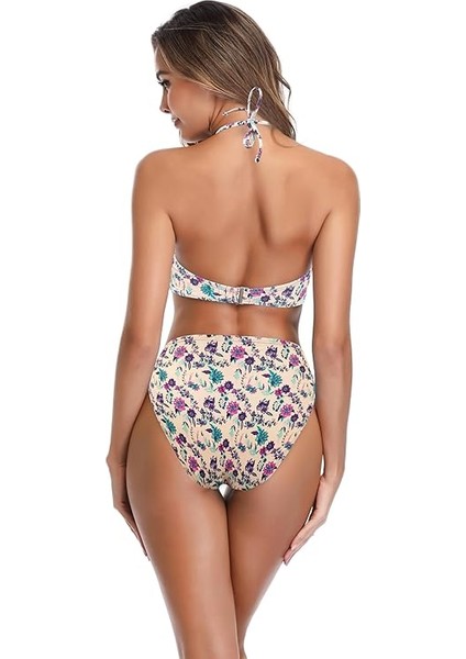 Shekını Kadınlar Için Bikini Setleri Iki Parçalı Mayolar Mayo Halter Bandeau Çiçek Desenli indirimleri