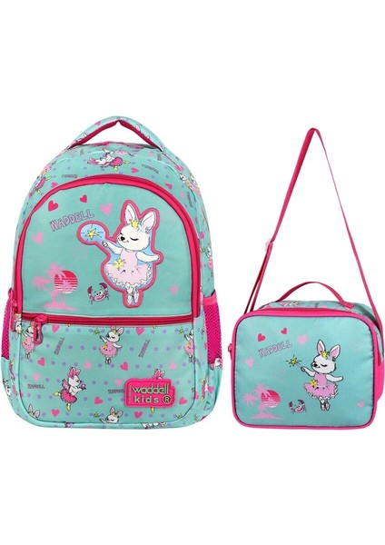 Deri Tavşan Desenli Lisanslı Ilkokul Çantası Beslenme Çantalı 24206