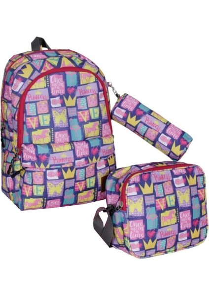 Beslenmeli Kalemlikli Okul Çanta Seti