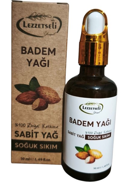 Doğal Soğuk Sıkım Badem Yağı Lezzetseli Yöresel (50 ml)
