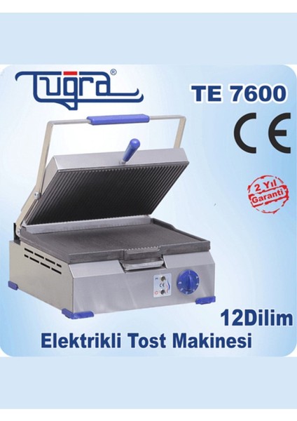 TE-7600 12 Dilim Döküm Elektrikli Eko Tost Makinesi
