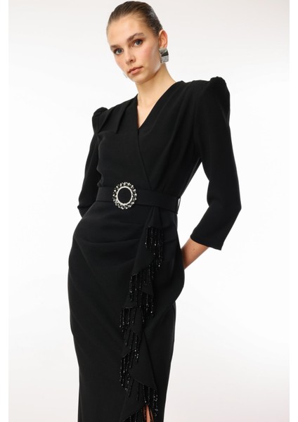 Modailgi Kruvaze Elbise 60002 Siyah fiyatları