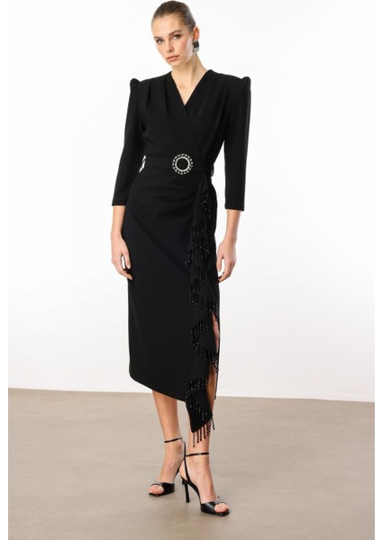 Modailgi Kruvaze Elbise 60002 Siyah modelleri