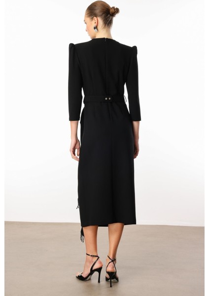 Modailgi Kruvaze Elbise 60002 Siyah fırsatları