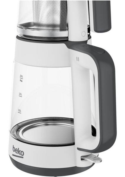 1900 W Cam Demlikli Beyaz Çay Makinesi