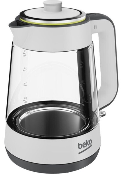 1900 W Cam Demlikli Beyaz Çay Makinesi