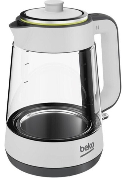 1900 W Cam Demlikli Beyaz Çay Makinesi