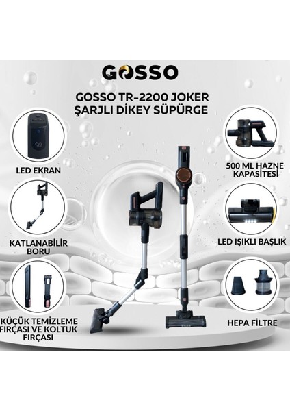 TR-2200 Joker Şarjlı Dikey Süpürge