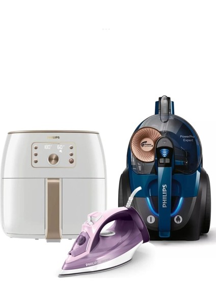 Avantajlı Sevgililer Günü Seti 3’lü Ekonomik Set Xxl Airfryer+Buharlı Ütü+ Powerpro Süpürge