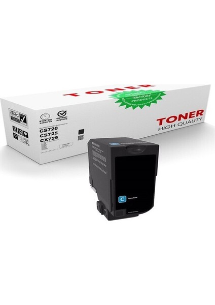 Whitebox Lexmark CS720 Mavi Çipli Uyumlu Toner CS720/CS725/CX725