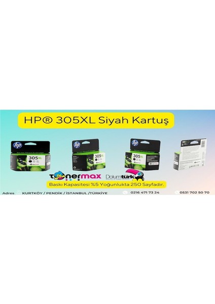 Envy 6020 Kartuş / Hp 305XL Avantaj Paket Siyah ve Renkli Kartuş