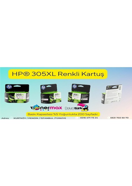 Envy 6020 Kartuş / Hp 305XL Avantaj Paket Siyah ve Renkli Kartuş