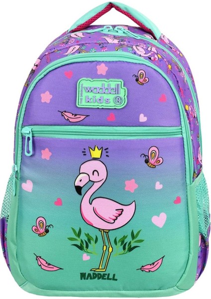 Lisanslı Lila-Su Yeşili Flamingo Desenli Ilkokul Sırt Çantası & Beslenme Çantası fiyatları