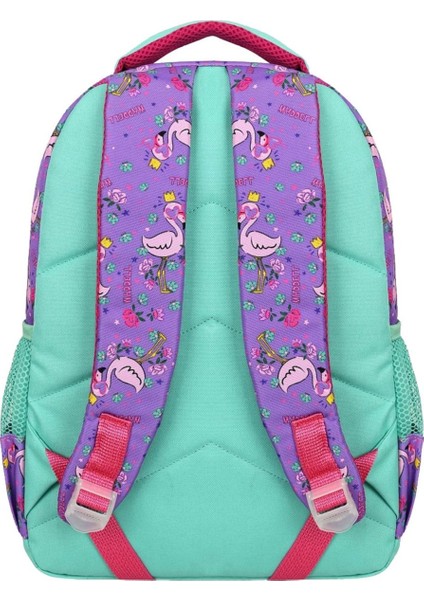 Lisanslı Lila-Su Yeşili Flamingo Desenli Ilkokul Sırt Çantası & Beslenme Çantası indirimleri