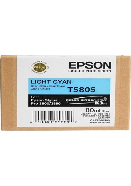 T5805 C13T580500 Açık Mavi KARTUŞ.3880