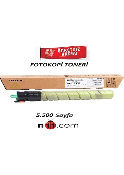 Aficio MP-C2051 Sarı Fotokopi Toneri 842062 (210 G