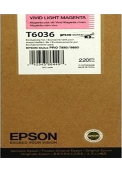 T6036 Vivid Light Magenta Açık Kırmızı Kartuş Pro 7800 / 7900