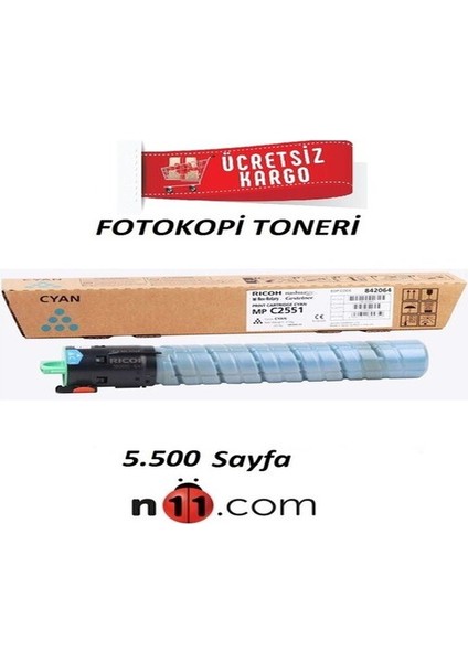 Aficio MP-C2051 Mavi Fotokopi Toneri 842064 (210 G