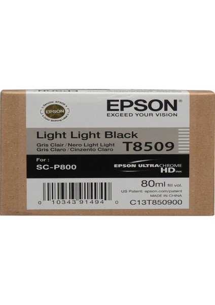 T8509 C13T850900 Açık Açık Siyah Kartuş