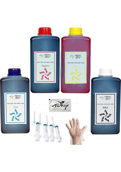 Tüm Modellere Uyumlu Yenilebilir Gıda Mürekkebi 4X1000 ml