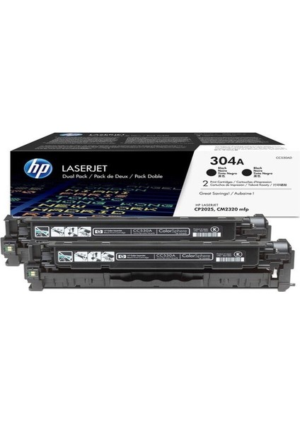 304A-CC530AD Siyah Toner Ikili Paket