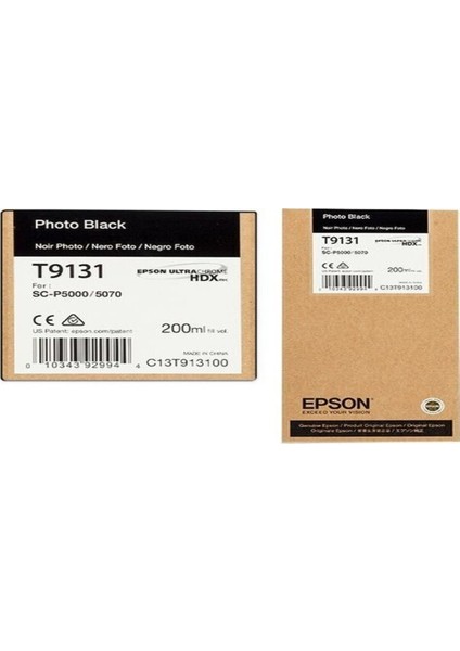 T9131 C13T913100 Foto Siyah Kartuş