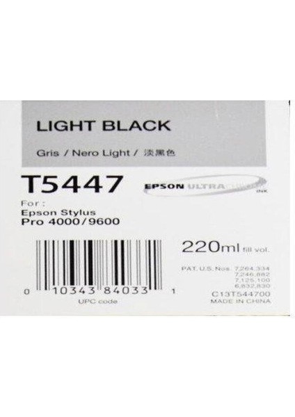 T5447 C13T544700 Açık Siyah Kartuş.pro 4000