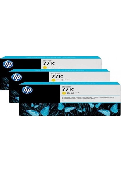 771 B6Y34A Sarı Kartuş 3'lü Paket