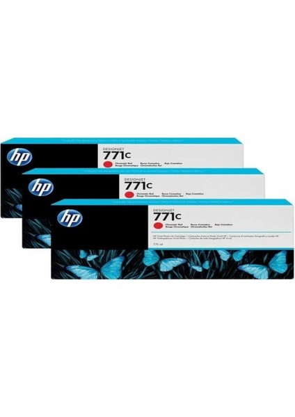 771 B6Y32A Kromatik Kırmızı Kartuş 3'lü Paket