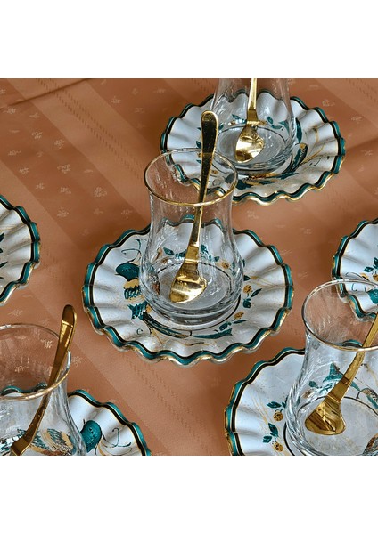 Glore Hüma Altın Yaldızlı Cam Çay Bardağı Seti fiyatları